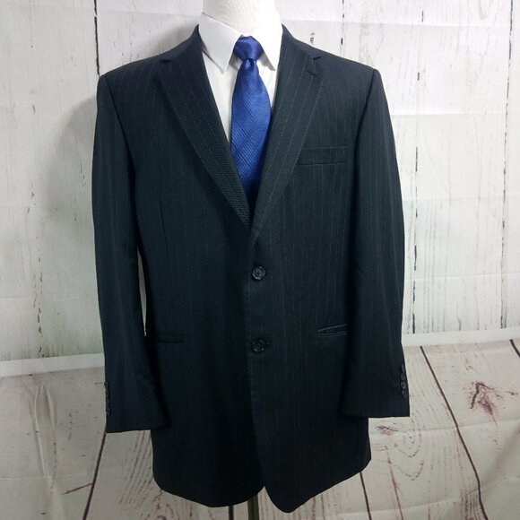 Jos A Bank Suit Blazer Sports Coat Blue Striped - Picture 1 of 11